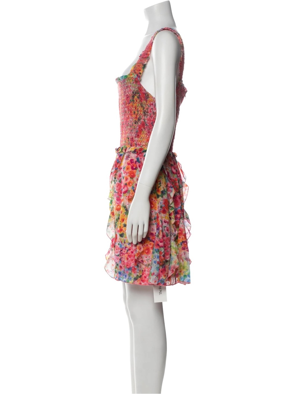 Alice + Olivia Jocelyn Smocked Mini Dress in Garden Floral Size 10 - Picture 5 of 5